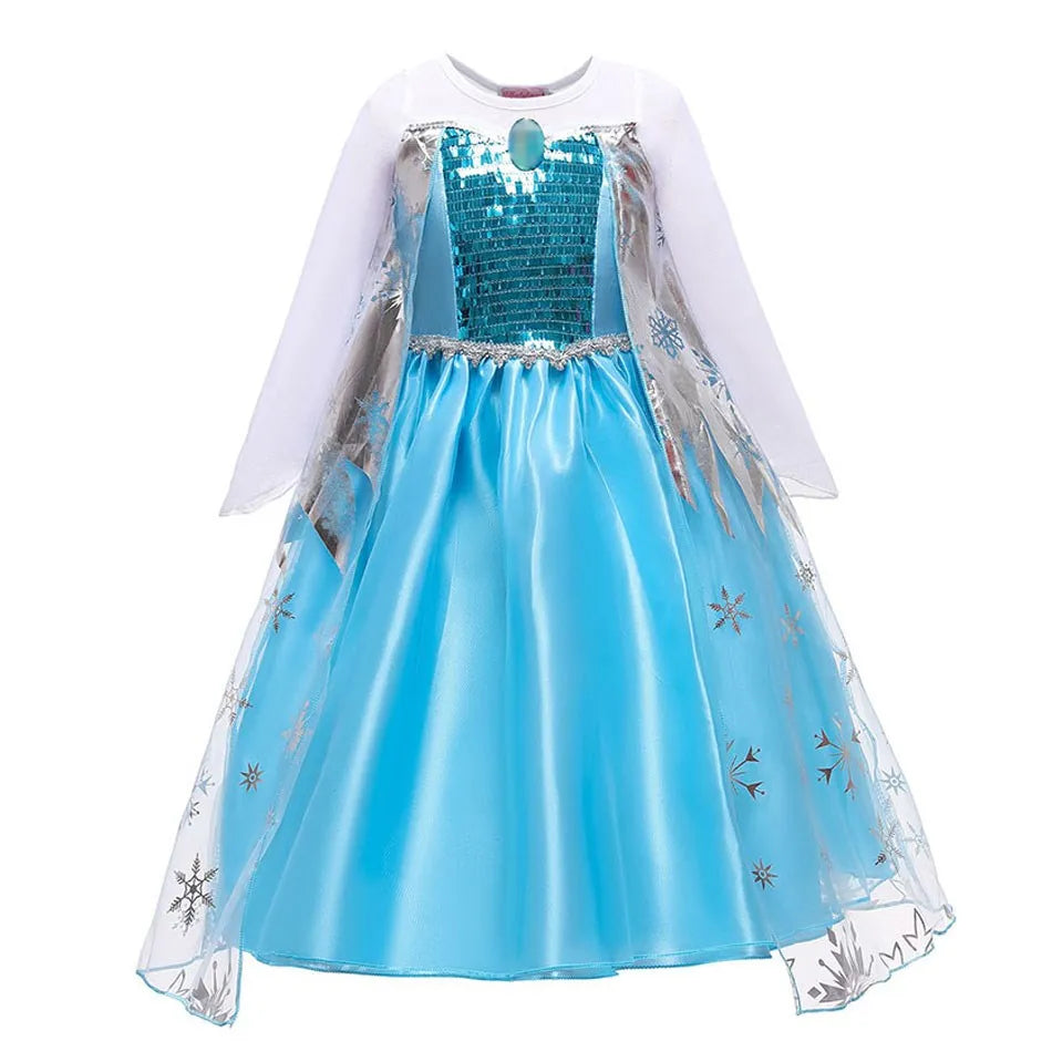 Kids Girls Jasmine Elsa Anna Bella Rapunzel Costumes childrensterritory