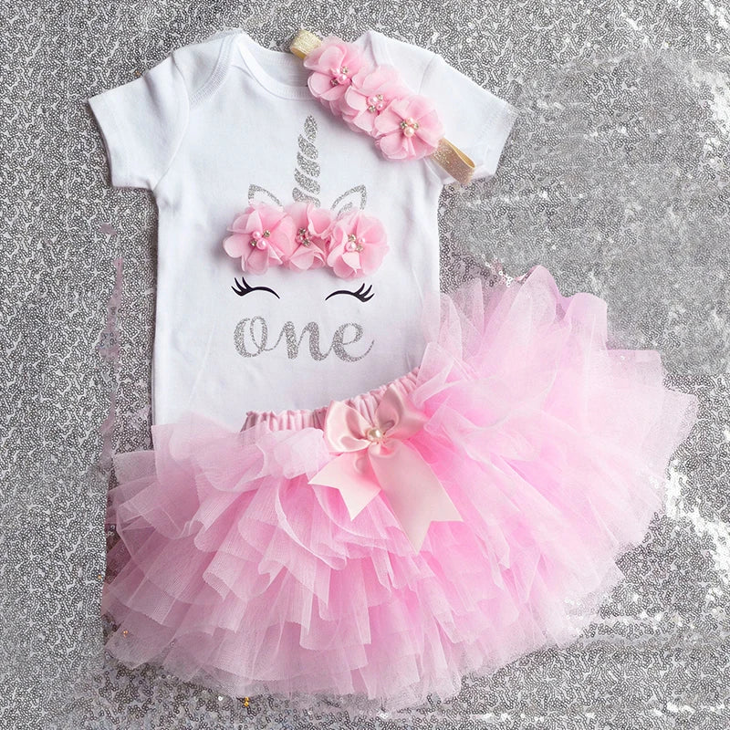 Unicorn Design Tutu 1st Birthday Party Baby Girls Dress childrensterritory