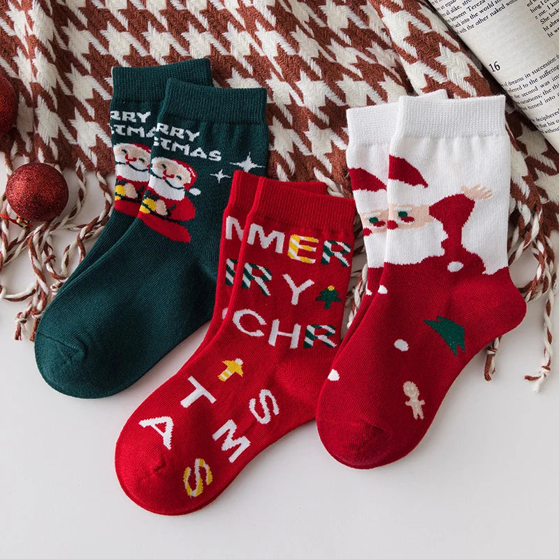 Kids Cartoon Print 5 Pairs Winter Socks childrensterritory