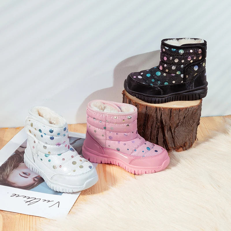 Cute Dots Design Kids Anti-skid Snow Boots childrensterritory