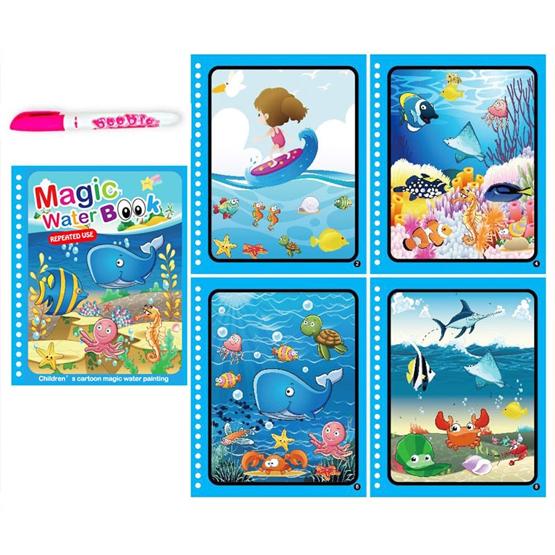 Reusable Magical Water Drawing Book with Pen Kids Toys childrensterritory