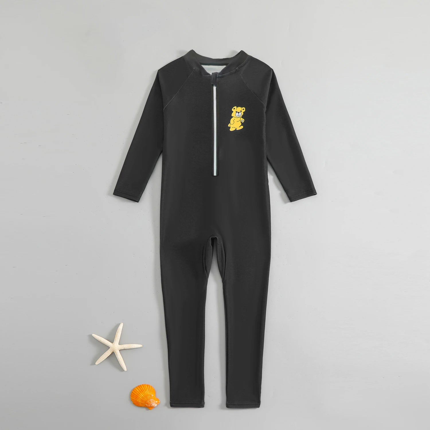 Cartoon Print Long Sleeve One Piece Swimsuit for Kids