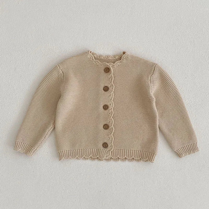 Baby Girls Long Sleeves Floral Embroidery Knitted Cardigans childrensterritory