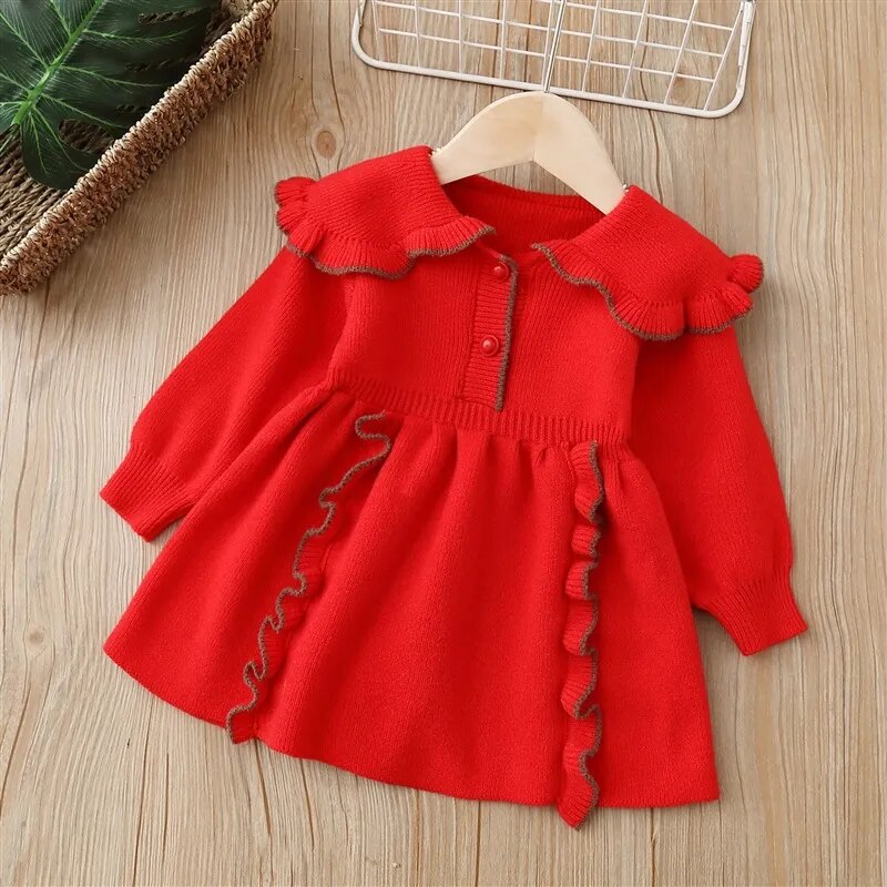 Kids Girls Fashionable Print Skirt Princess Sweater Dresses childrensterritory