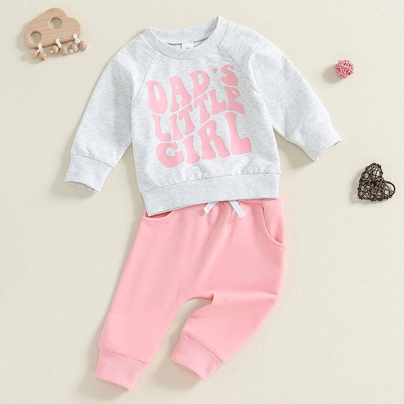 Toddler Girl Letter Print 2-Piece Winter Tracksuit childrensterritory