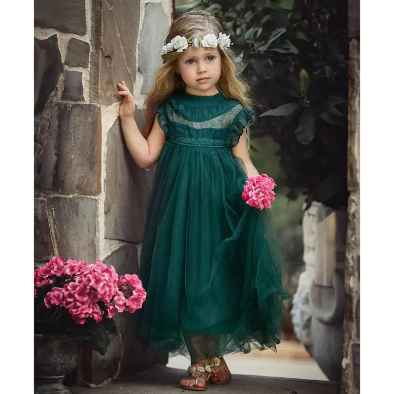 Kids Girls Lace Design Bohemia Style Summer Princess Party Dresses childrensterritory