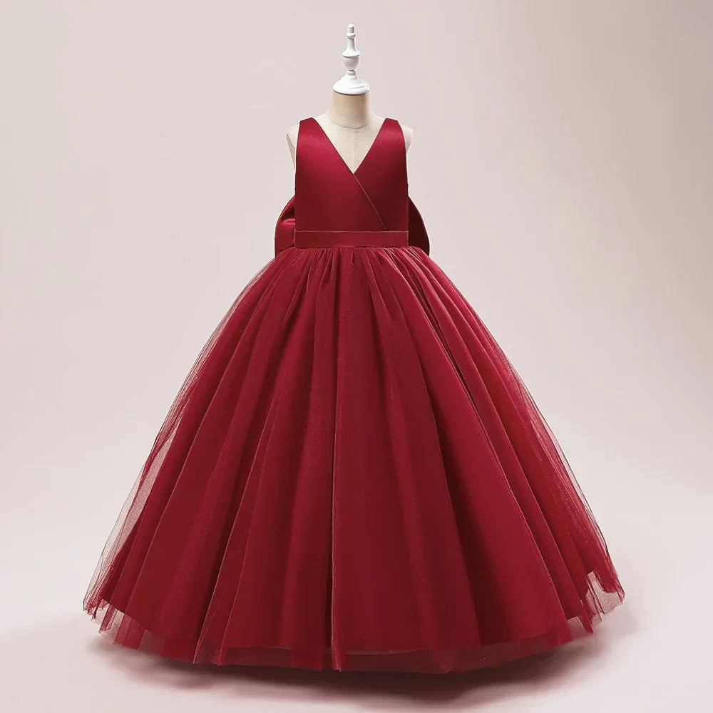 A-Line Back Big Bow First Communion Dresses for Girls