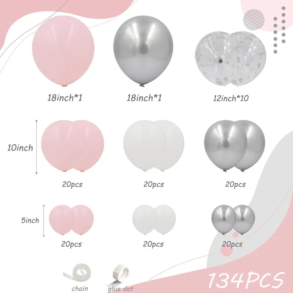 Pink Balloon Garland Arch Kit for Baptism Decoration