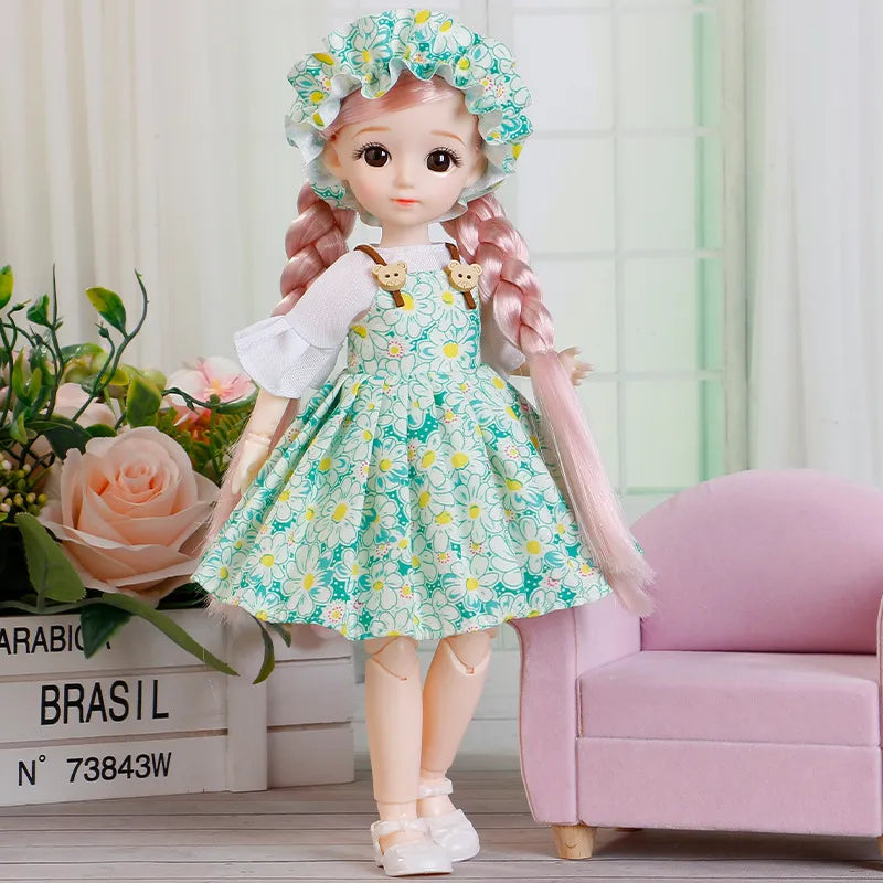 1/6 3D Eyes Girl Doll and Clothes with Multiple Removable Joints childrensterritory