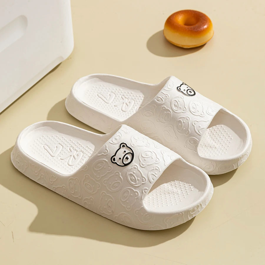 Bear Design Anti-Slip Indoor Summer Slippers for Couples childrensterritory