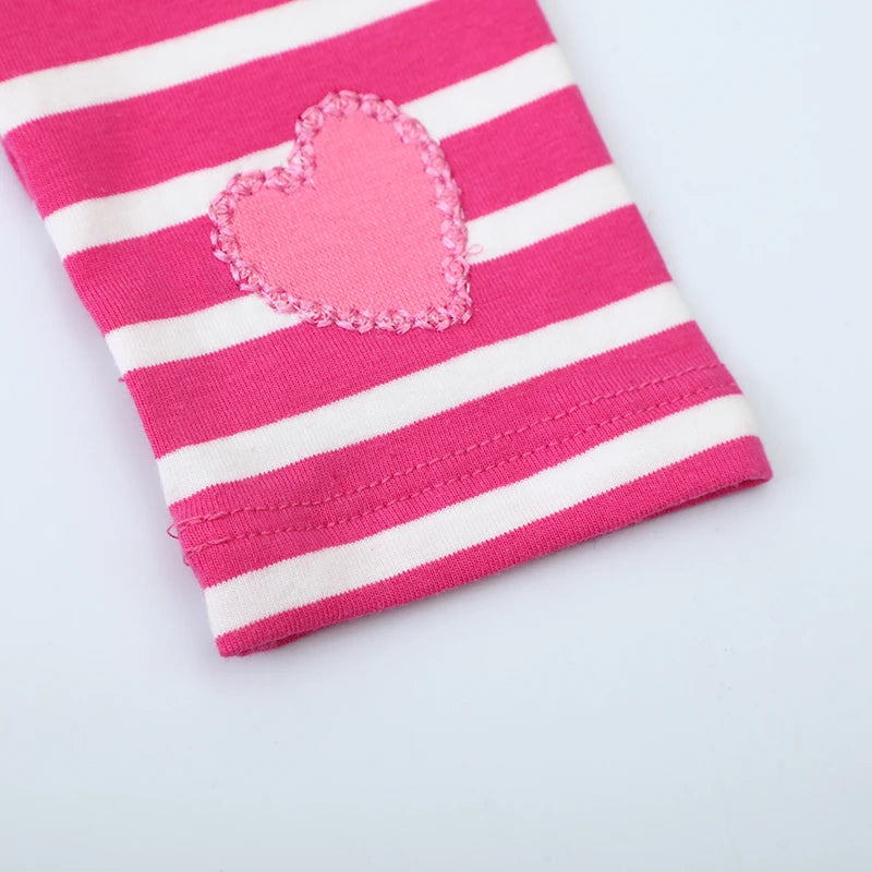 Cute Heart Striped Design Cotton Pants For Girls childrensterritory