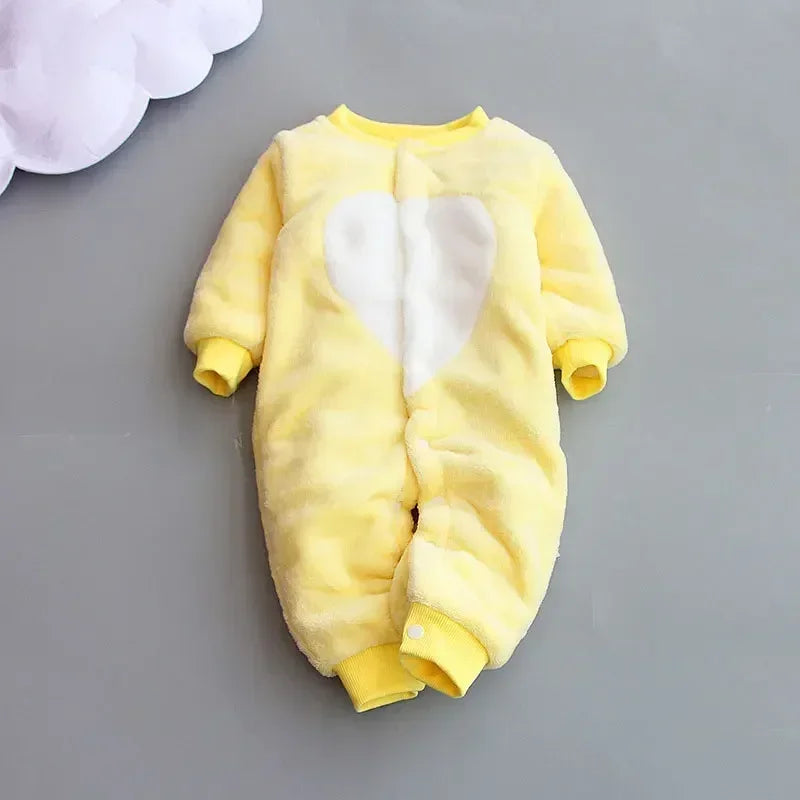 Soft Flannel Warm Printed Baby Romper for Winter
