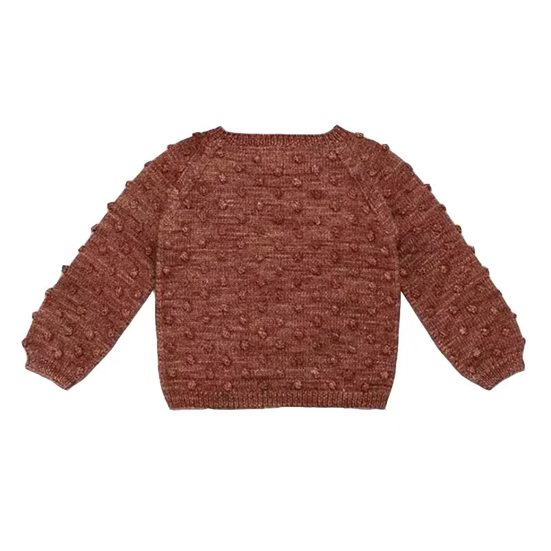 Toddler Girls Popcorn Chunky Knit Pullover Tops and Skirt Set childrensterritory