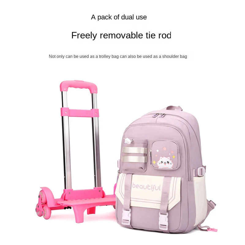 Kids’ Stylish Multicolor Travel Trolley Bag childrensterritory