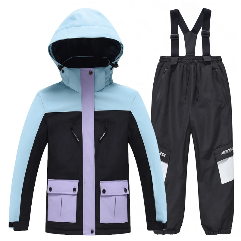 Kids Snowboard Clothing Set With Coat and Strap Pants childrensterritory
