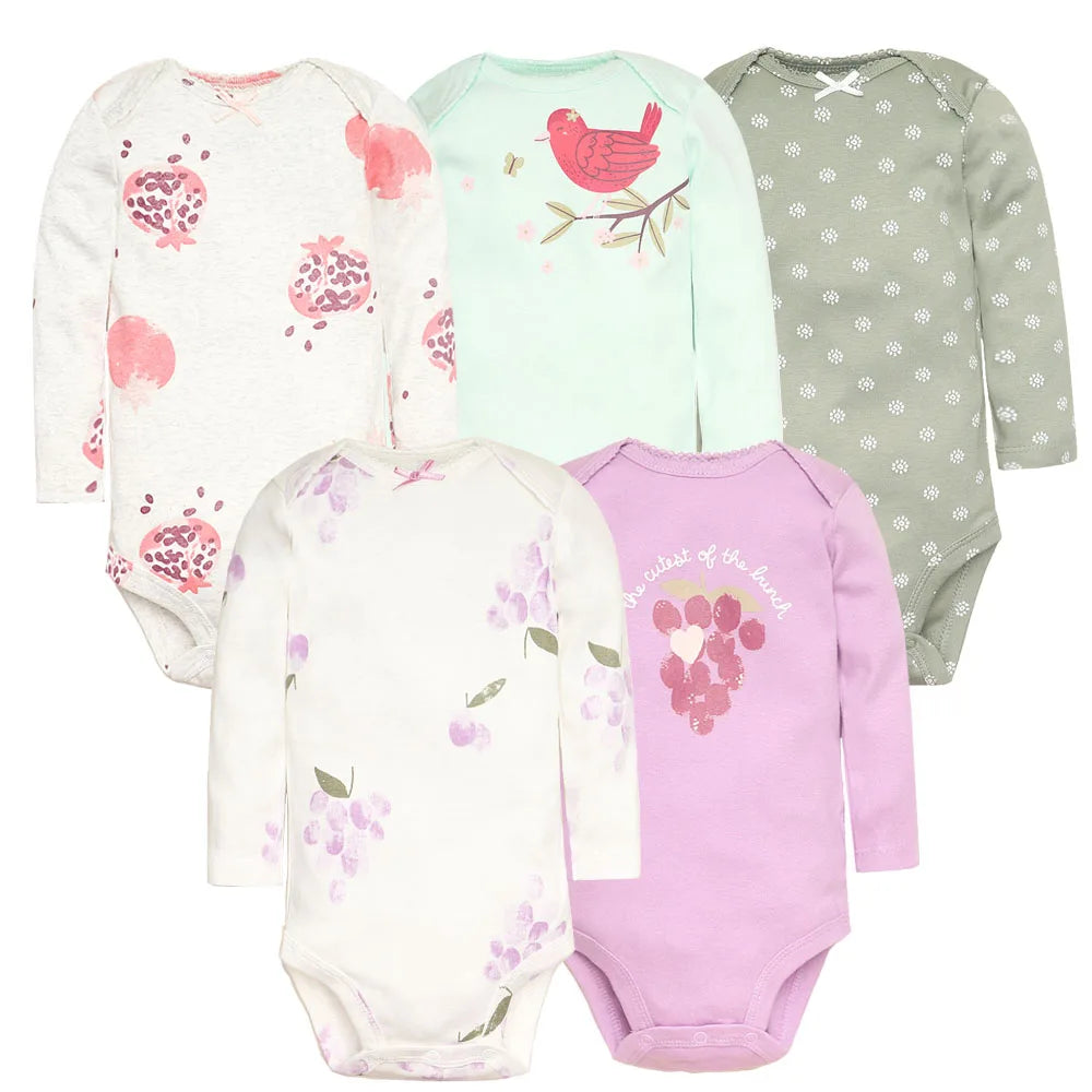 Cartoon Print Soft Cotton Bodysuits For Newborn Babies childrensterritory