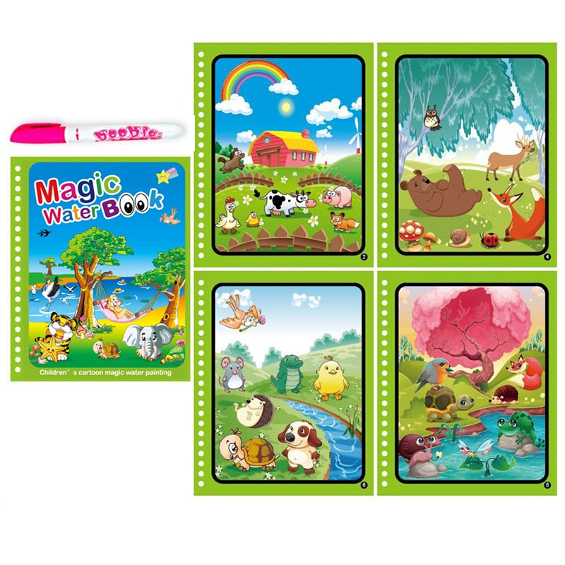 Reusable Magical Water Drawing Book with Pen Kids Toys childrensterritory