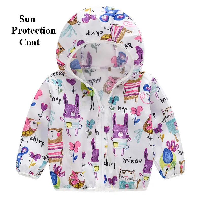 Toddler Girl Boy Hooded Sunscreen Outwear/Jacket childrensterritory