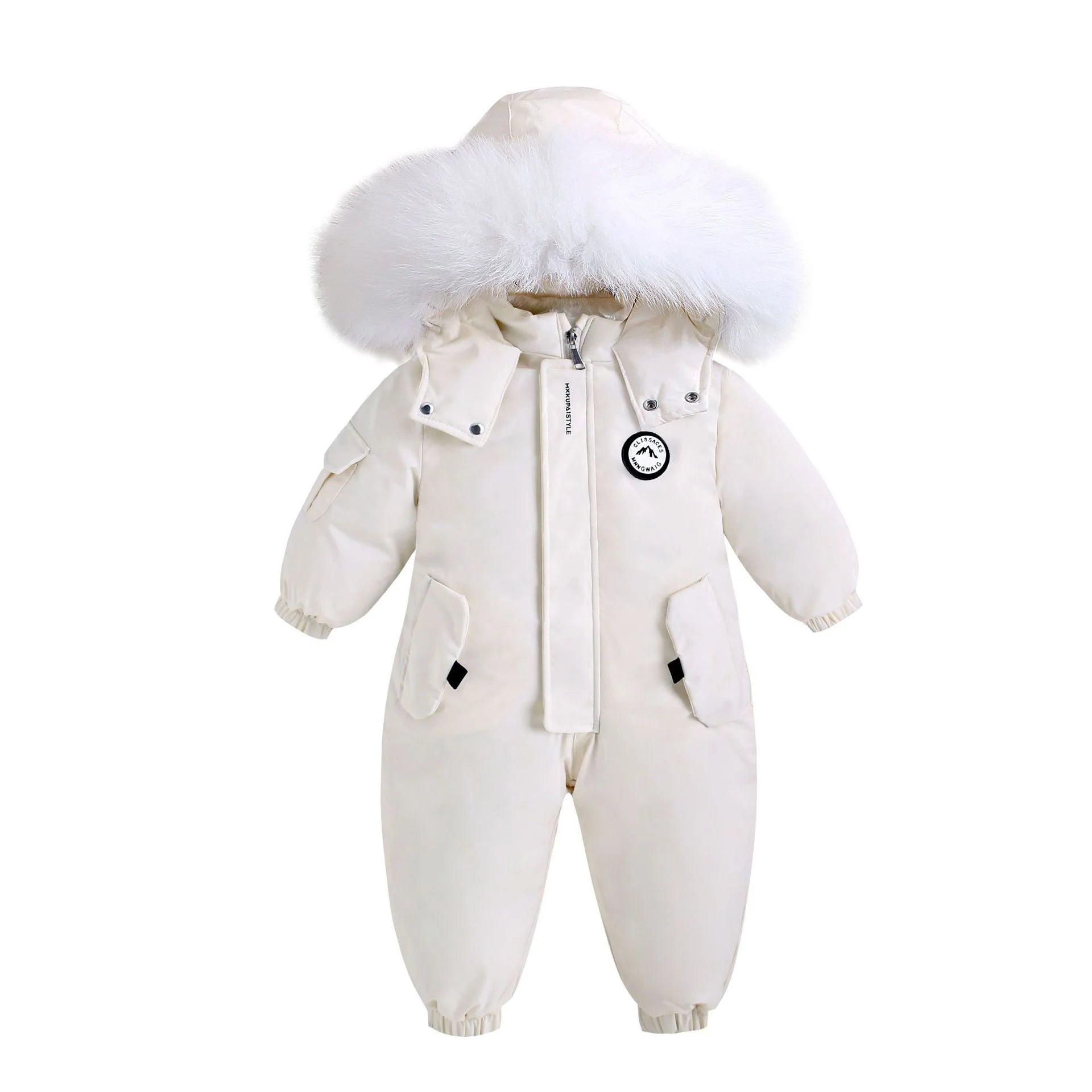 Infant Fur Hooded Winter Rompers for Girls and Boys