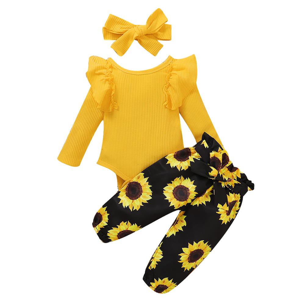 Baby Girl Printed 3 Pieces Outfits New Born Clothes Set childrensterritory