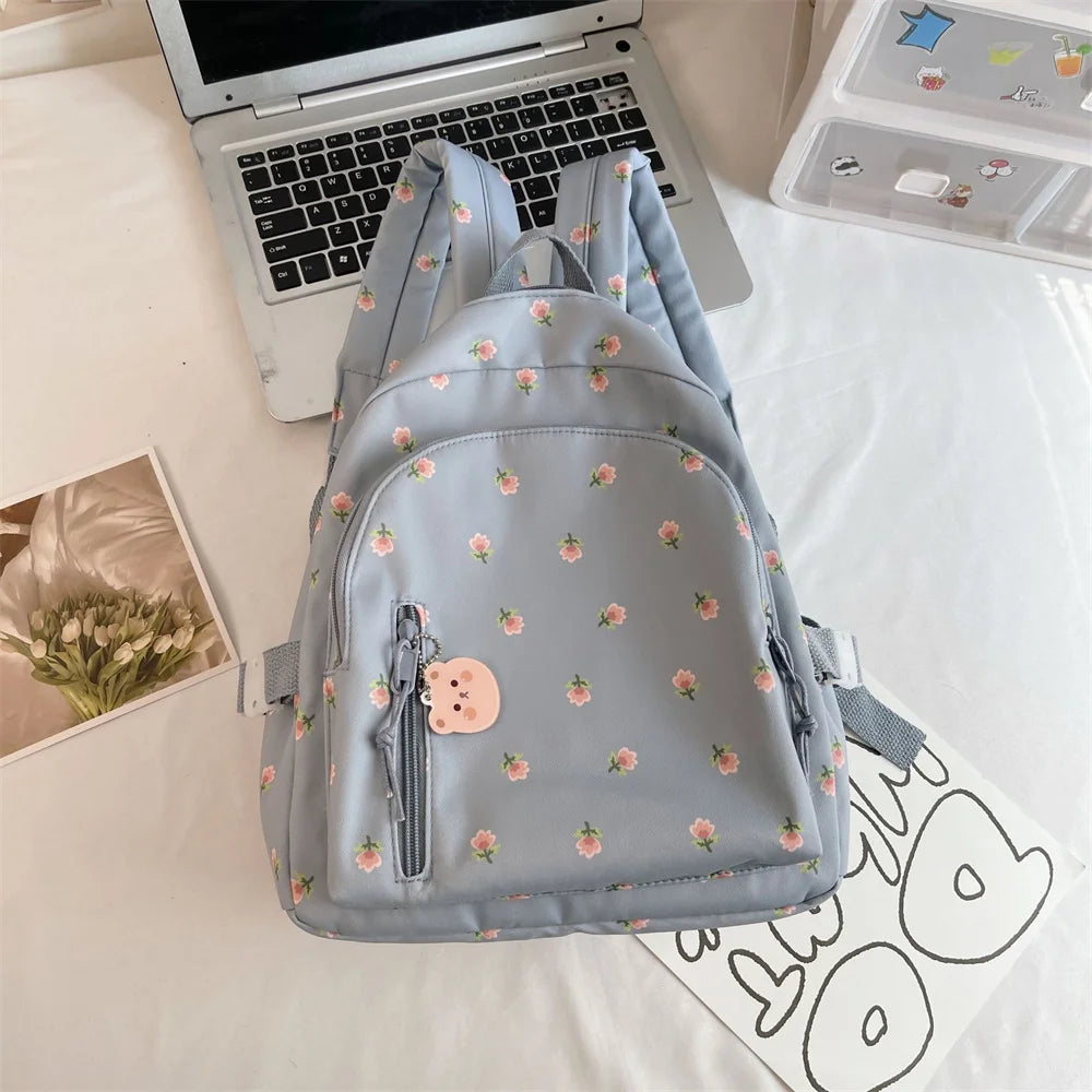 Personalized Embroidery Name Floral Backpack for Girls