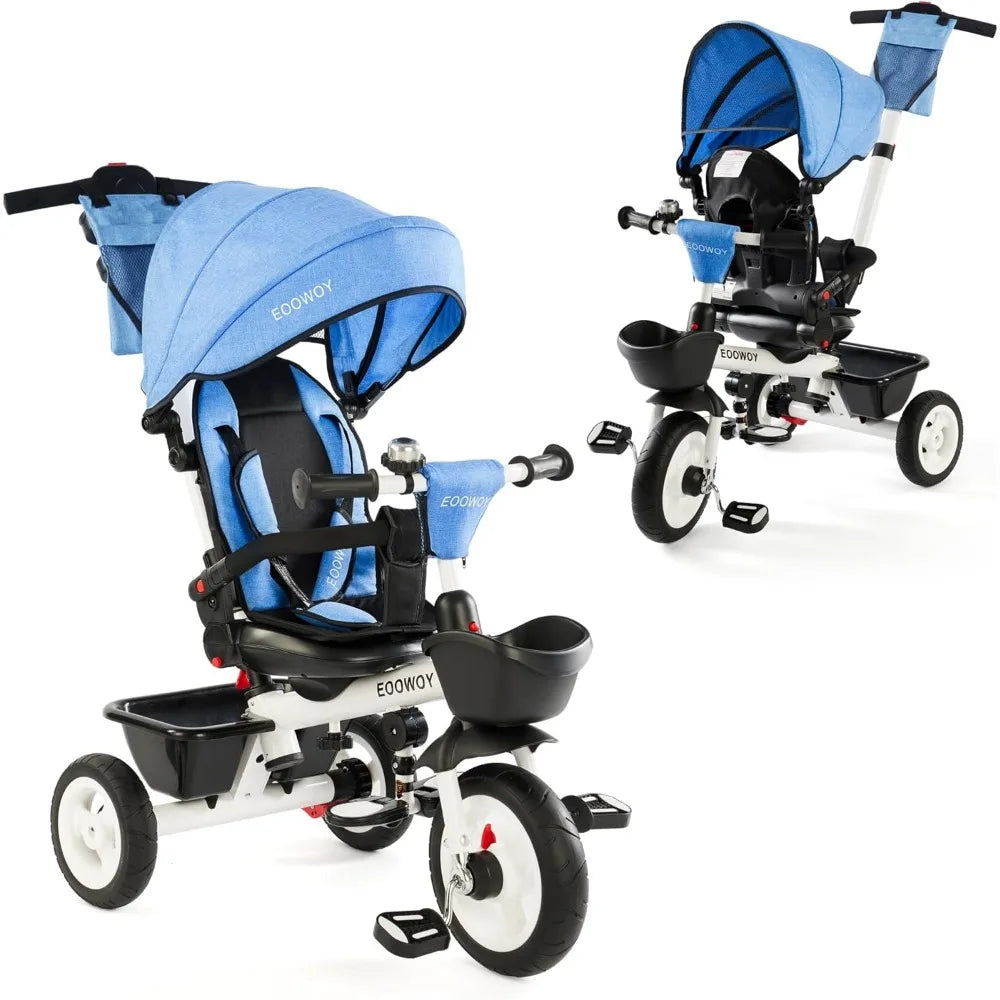 7-in-1 Kids Trike with Safety Harness, and Adjustable Parent Handle