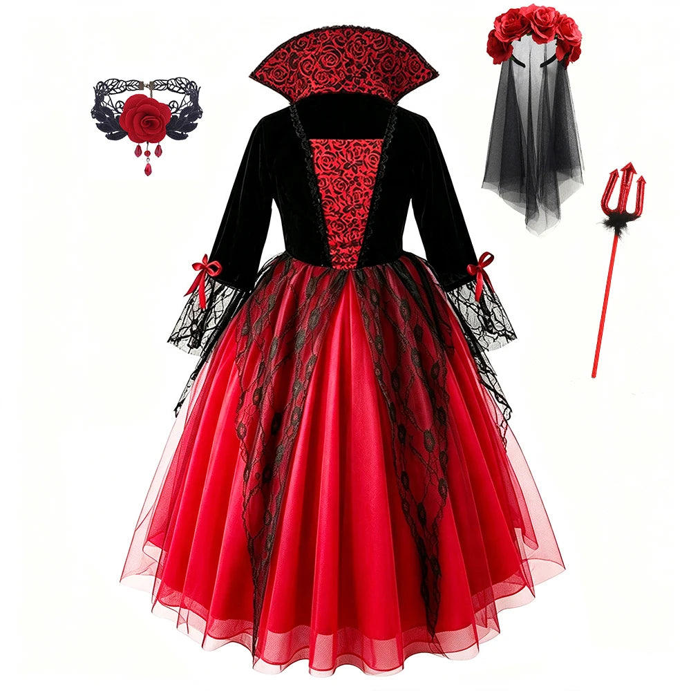 Ghost Bride Kids Girls Costume For Purim Halloween Party