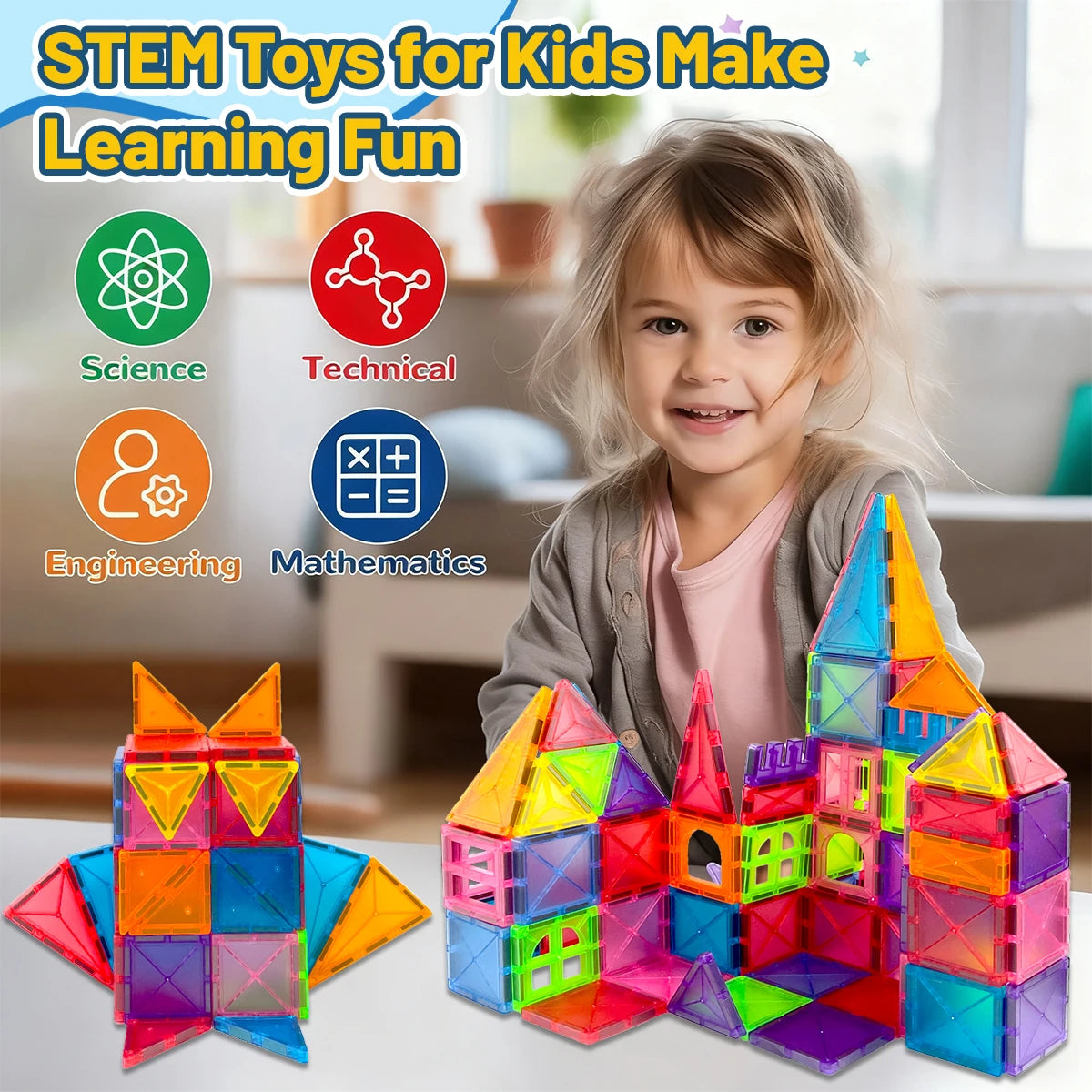 Magnetic Building Blocks Educational Toys For Kids