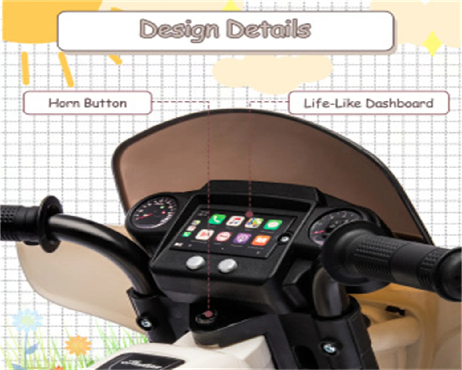 6V Ride-on Electric Motorcycle for Kids with Music and Headlight childrensterritory