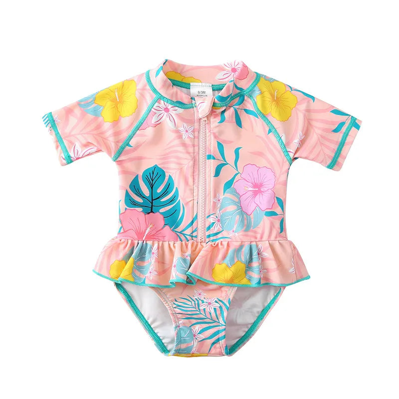 Toddler/Baby Girl Ruffle Printed One Piece Swimsuits