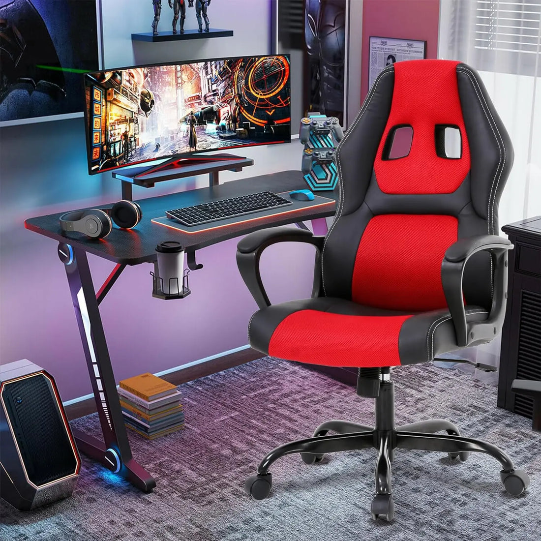Office Swivel Chair with Adjustment and Lumbar Support childrensterritory