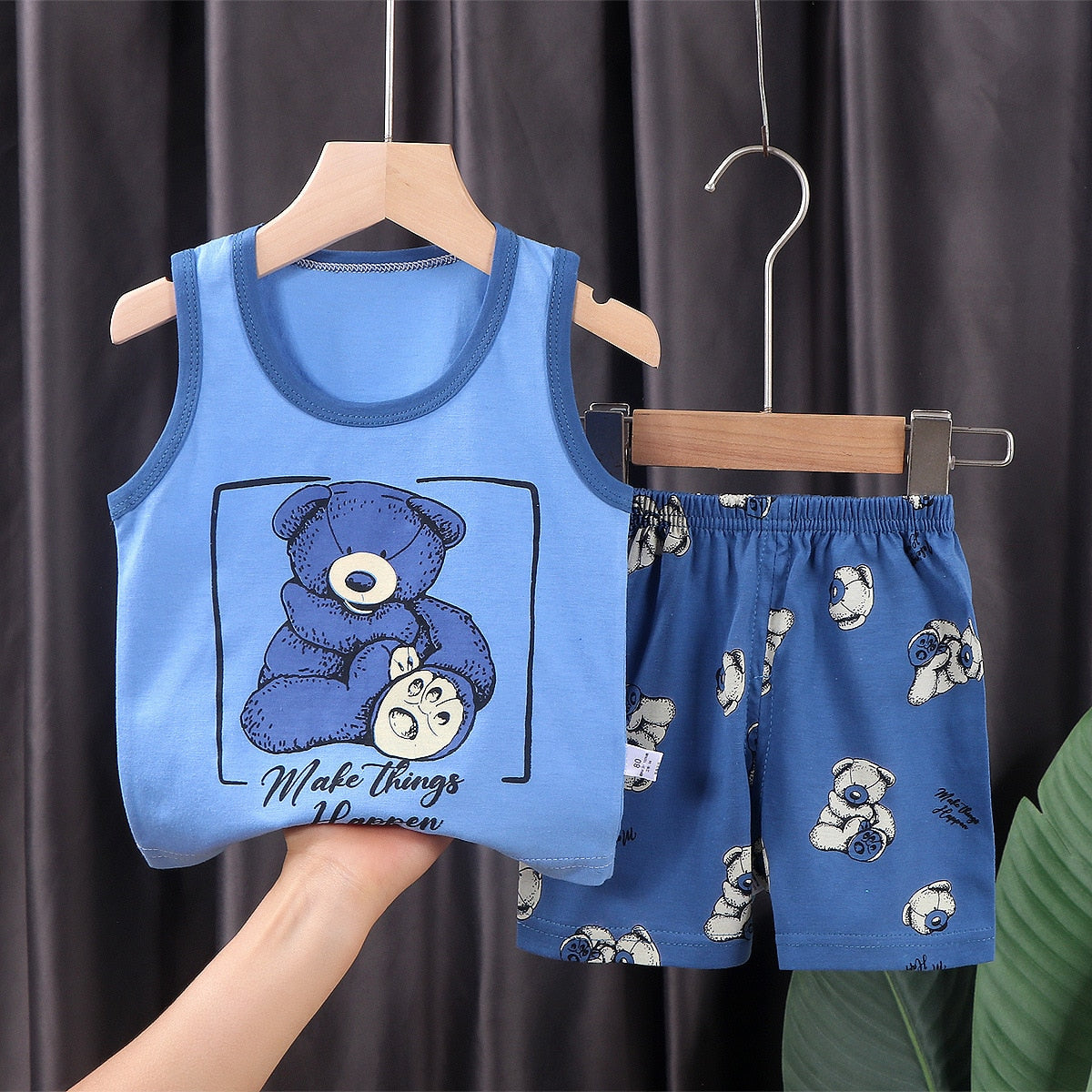 2PCS Cotton T-Shirts and Shorts Set for Toddler Boys Girls childrensterritory