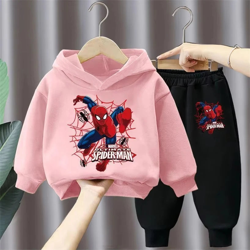Cartoon Design Hoodies and Soft Pants Warm Outfits for Kids