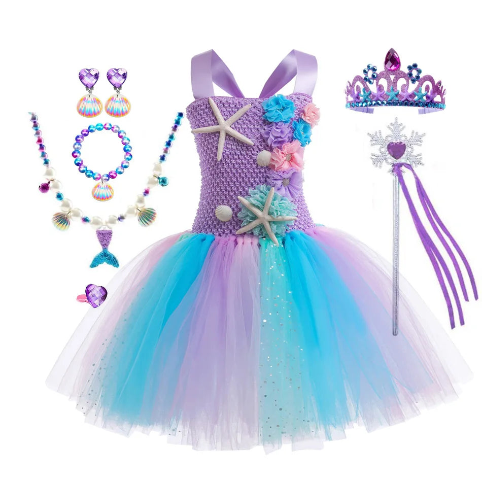 Girls Mermaid Style Tutu Princess Birthday/Halloween Party Dresses childrensterritory