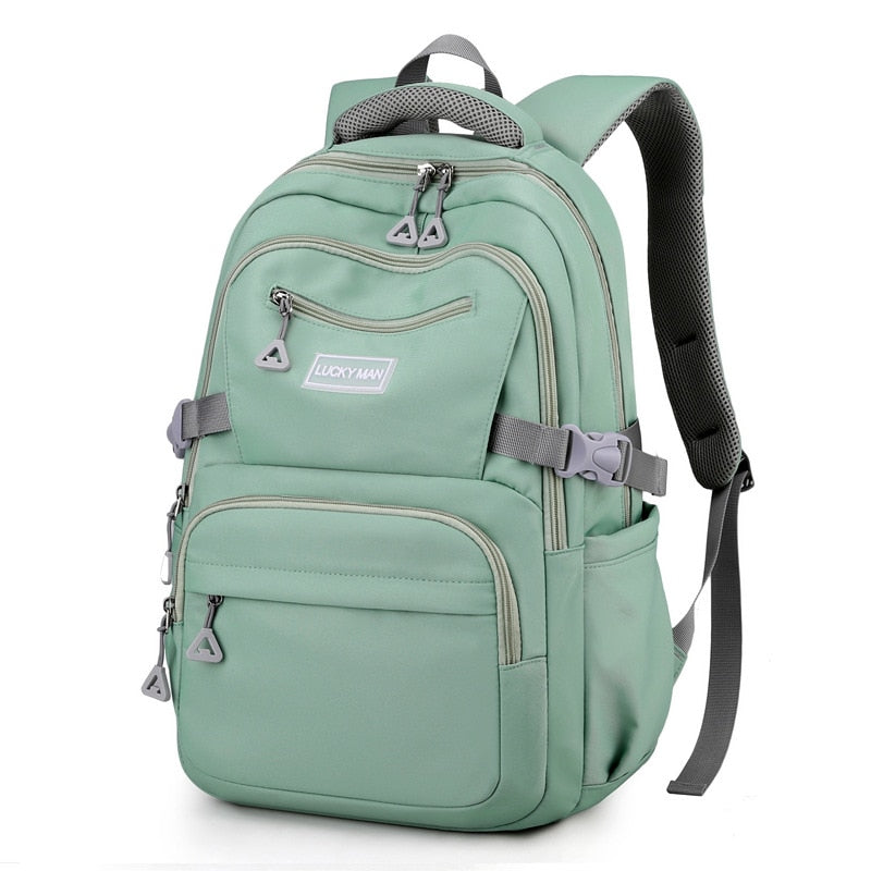 Solid Color Waterproof Shoulder Backpack for Teenage Girls childrensterritory