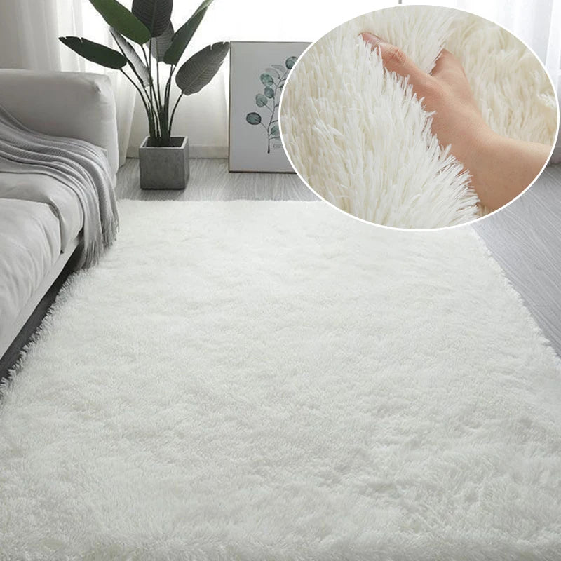Soft Furry Rainbow Rugs for Kids Bedroom Decor