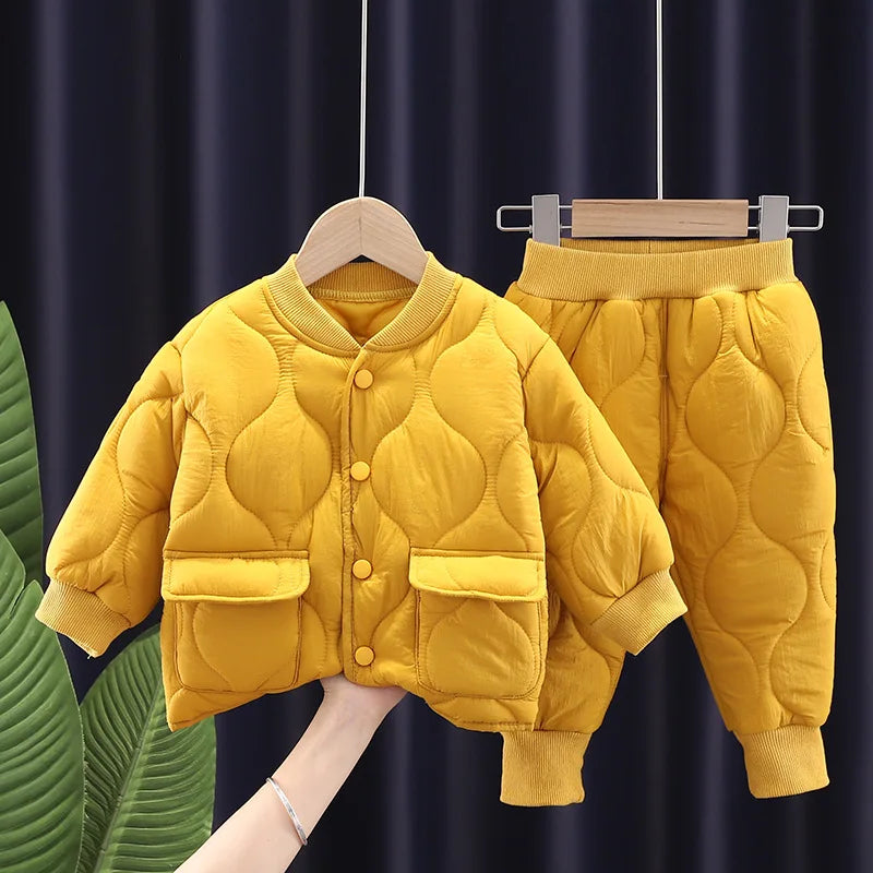 Kids’ Long-Sleeved Fluffy Warm Clothing Set childrensterritory