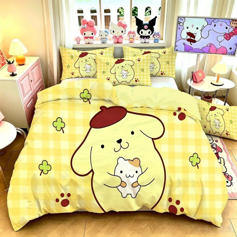 Cartoon Animation Design Duvet Cover Bedding Set for Kids Room