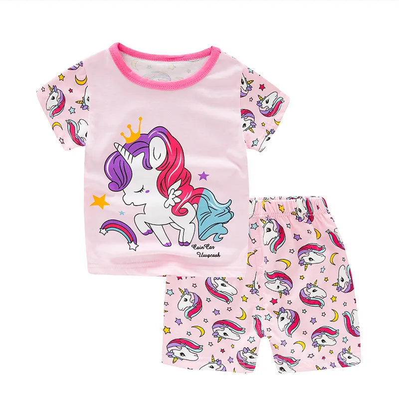 Baby Girls Cartoon Unicorn Design Clothing Sets childrensterritory