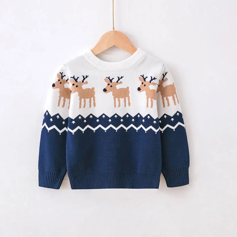 Soft Wool Cartoon Design Christmas Knit Sweatshirts for Kids childrensterritory