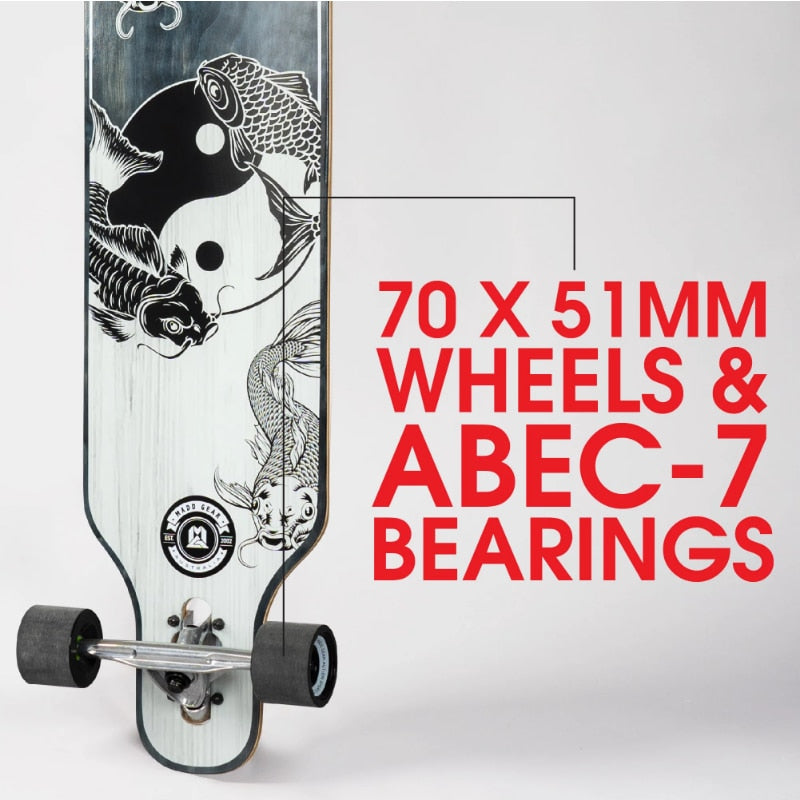 Maple Deck Black White Skateboard 70mm Wheels childrensterritory