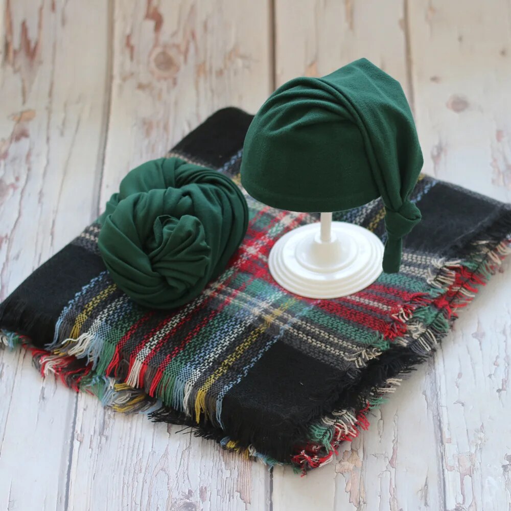 Newborn Christmas Hat and Blanket Wraps Photo Props childrensterritory