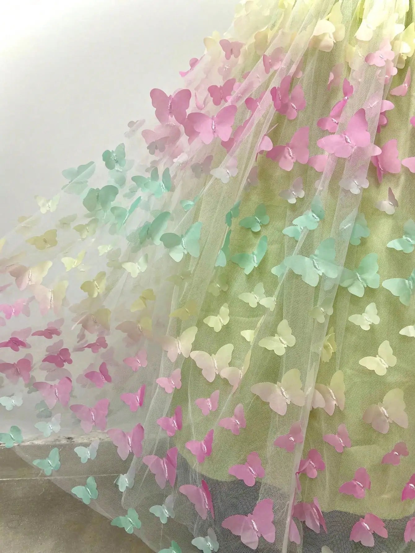3D Butterfly Design Kids Girls Mesh Bow Long Princess Dress childrensterritory