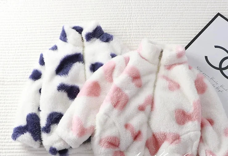 Kids Girls Soft Fleece Warm Printed Jackets childrensterritory