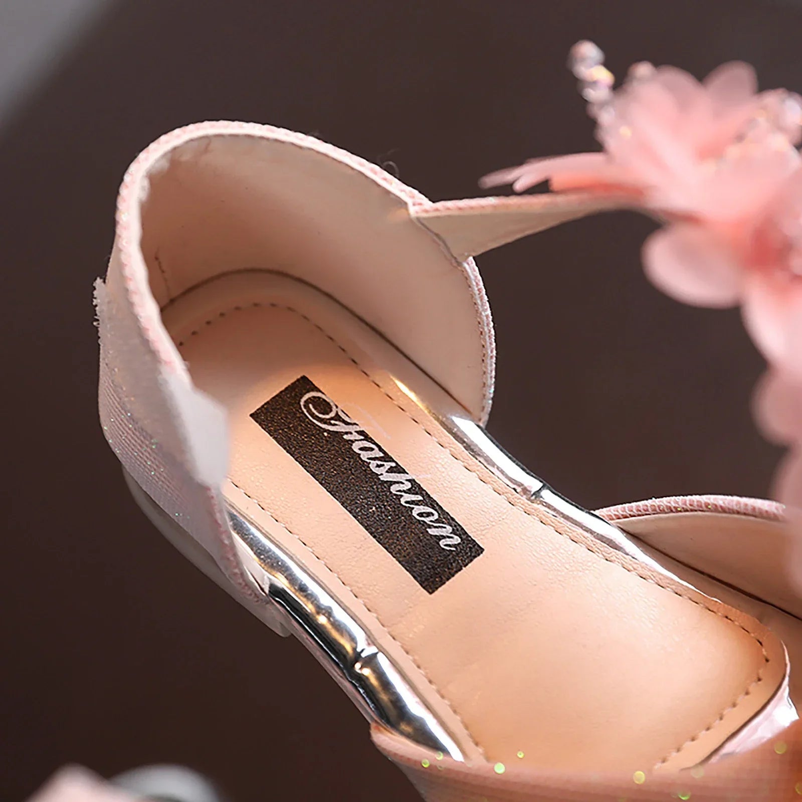 Girls Low Heel Rhinestone Flower Wedding Party Princess Shoes childrensterritory