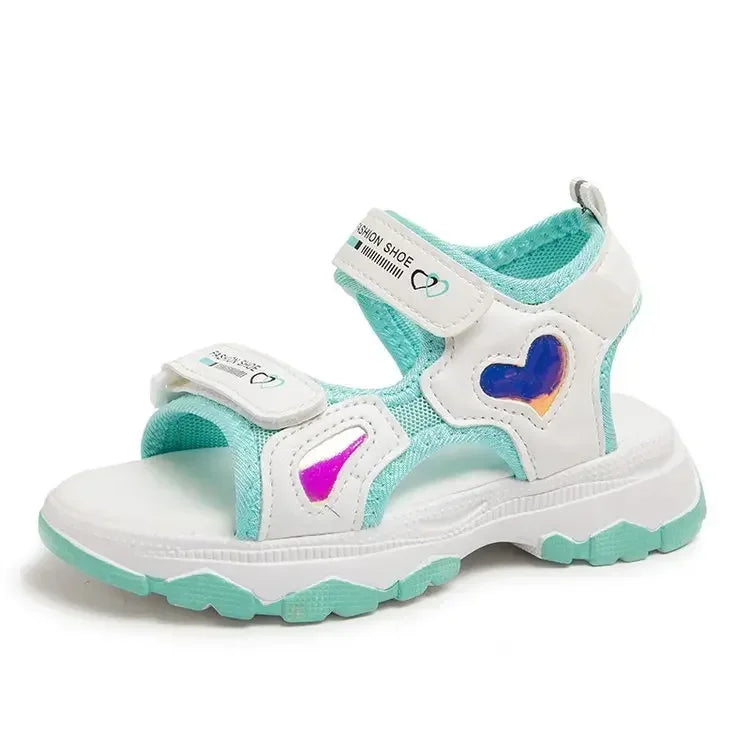 Kids Girls Letter Print Design Non-slip Princess Beach Sandals