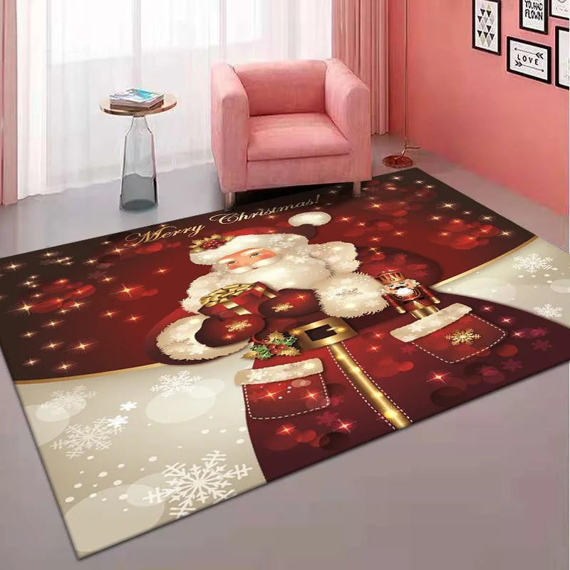 Large Non-Slip Christmas Carpet for Home Decor
