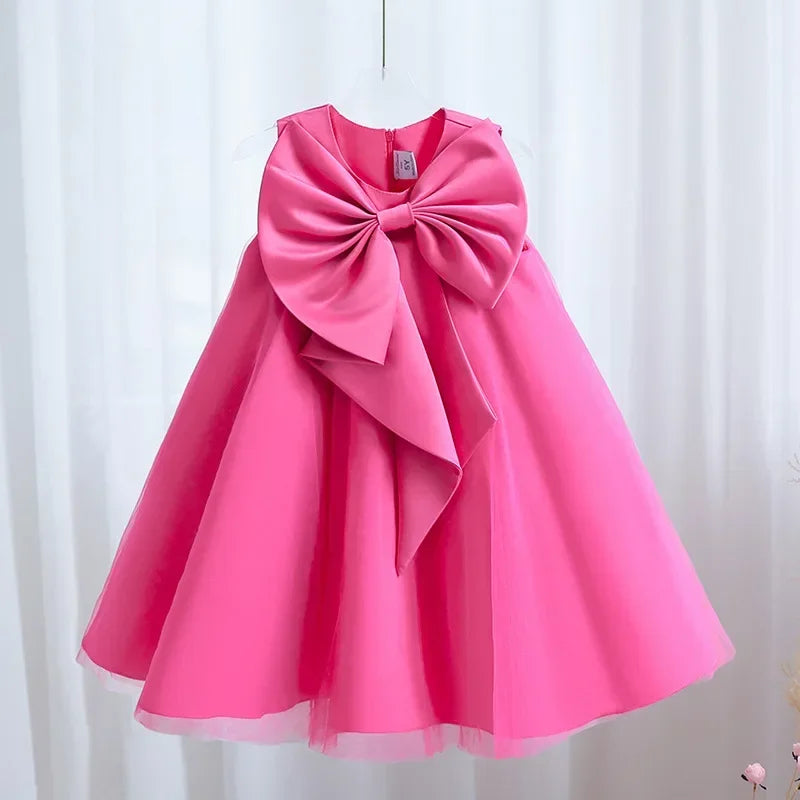 Lavender Scoop Neck Puff Girls Birthday Party Dresses