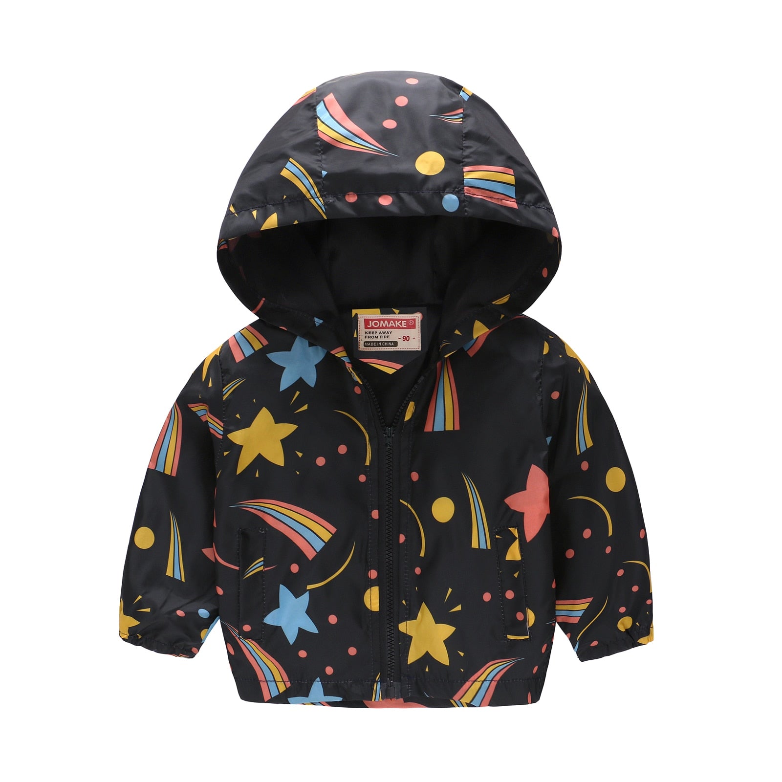 Cartoon Dinosaur Print Windbreaker Jacket for Kids Boys childrensterritory