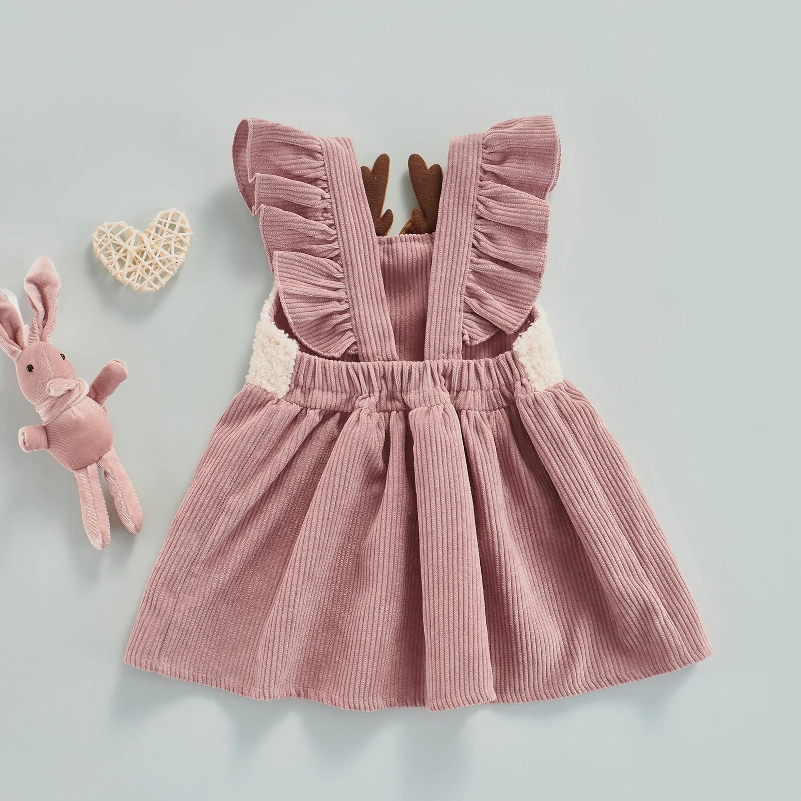 Baby Girl Cartoon Designed Corduroy Mini Dress